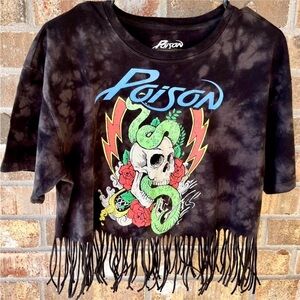 Black Tie-Dye Poison Fringe Band Shirt